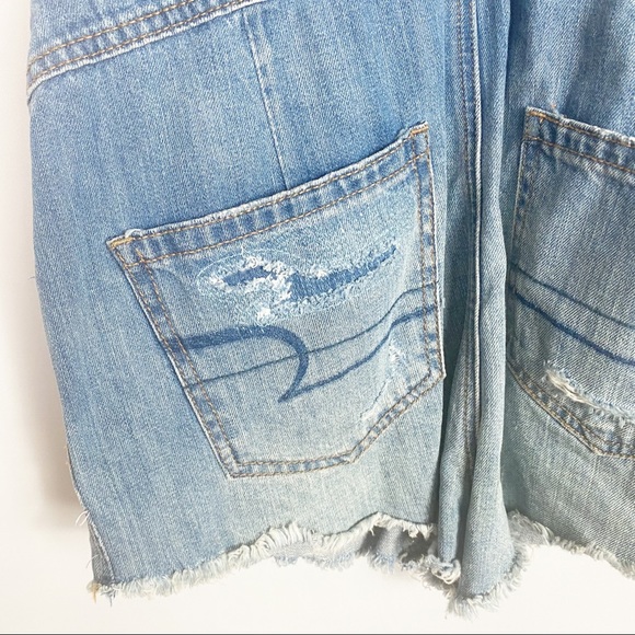AMERICAN‎ EAGLE DISTRESSED SHORT OVERALLS XS - Picture 12 of 13